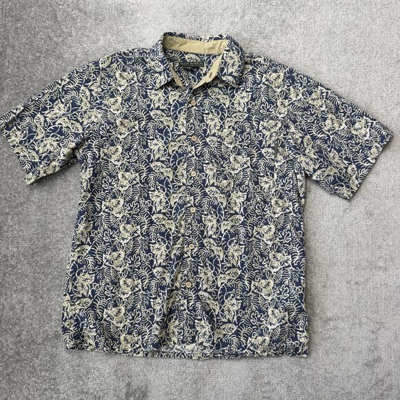 Vintage Royal Robbins Shirt Mens Medium Floral Hawaiian Outdoor Travel Casual - Picture 1 of 5